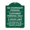 Signmission No Overnight Parking Customer Parking 2 Hour Limit Violators Towed Ve Alum, 18" x 24", GW-1824-23838 A-DES-GW-1824-23838 - alternate 1